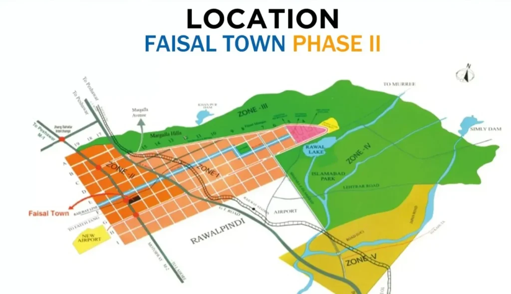 Faisal Town Phase 2 P Block location map